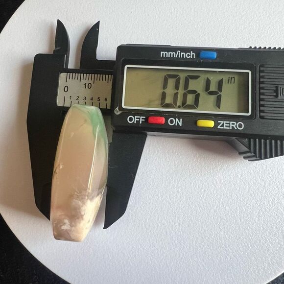 Green Flower Agate Crystal Palmstone (6) - Picture 7 of 10